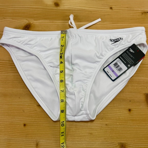 Speedo Endurance White Swim Brief Men's 38 PowerFlex UPF 50 Chlorine Resistant - Picture 9 of 9